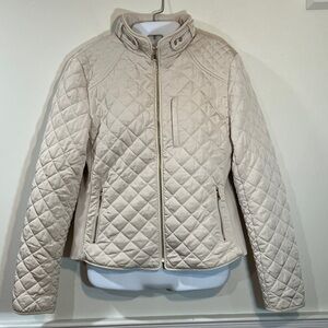 Zara Woman Quilted Women's Jacket in Light Beige - Classic Lightweight Coat XL